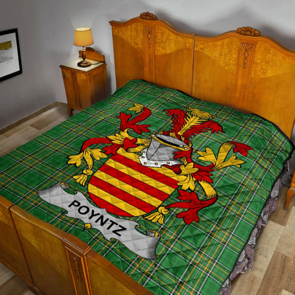 Poyntz Irish Family Crest Premium Quilt - Irish National Tartan - Image 2