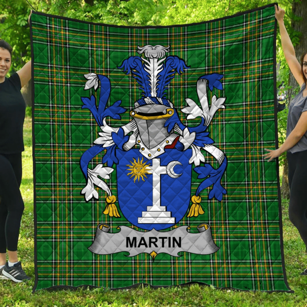 Martin Irish Family Crest Premium Quilt - Irish National Tartan