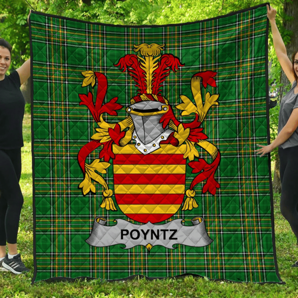 Poyntz Irish Family Crest Premium Quilt - Irish National Tartan