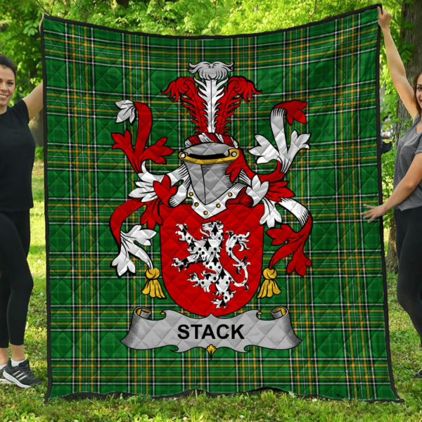 Stack Irish Family Crest Premium Quilt - Irish National Tartan