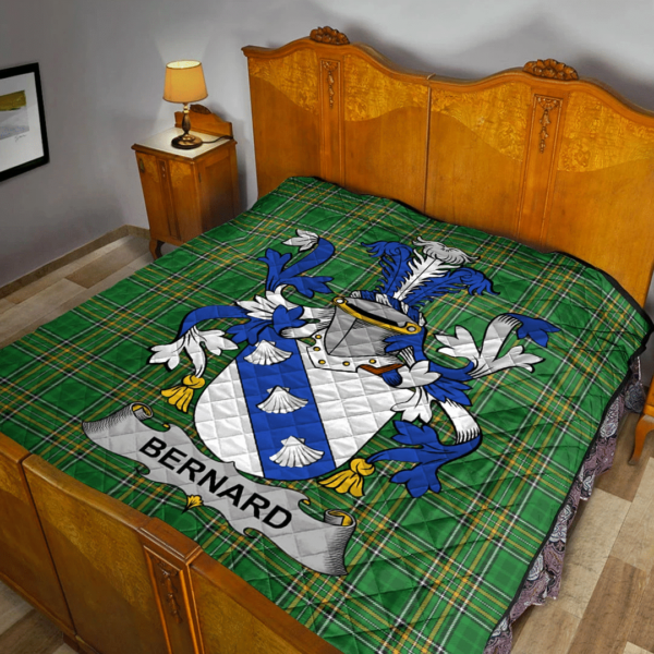 Bernard Irish Family Crest Premium Quilt - Irish National Tartan - Image 2