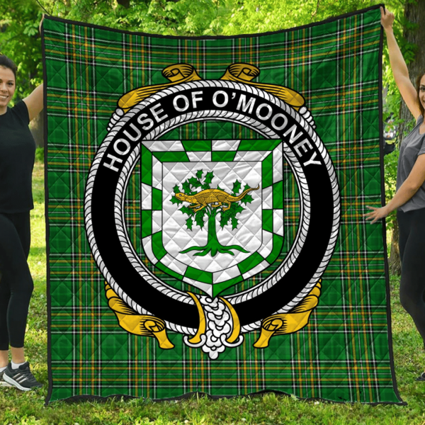 House Of O'Mooney Irish Family Crest Premium Quilt - Irish National Tartan