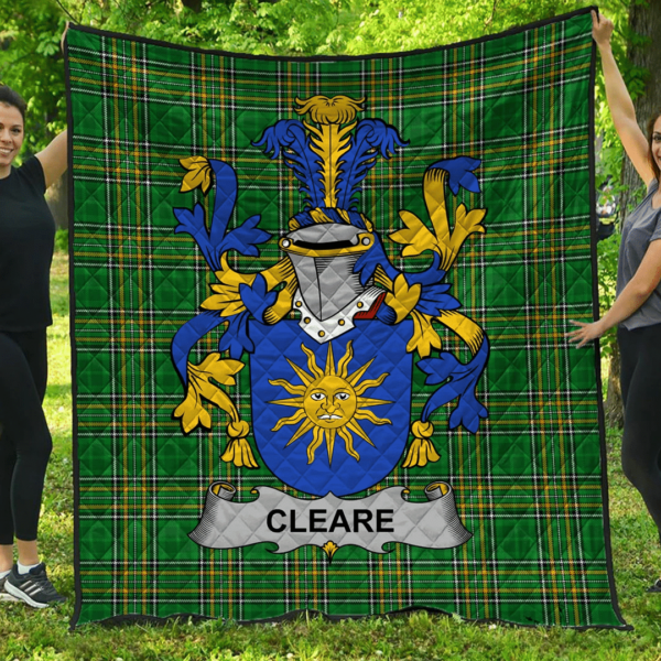 Cleare Irish Family Crest Premium Quilt - Irish National Tartan