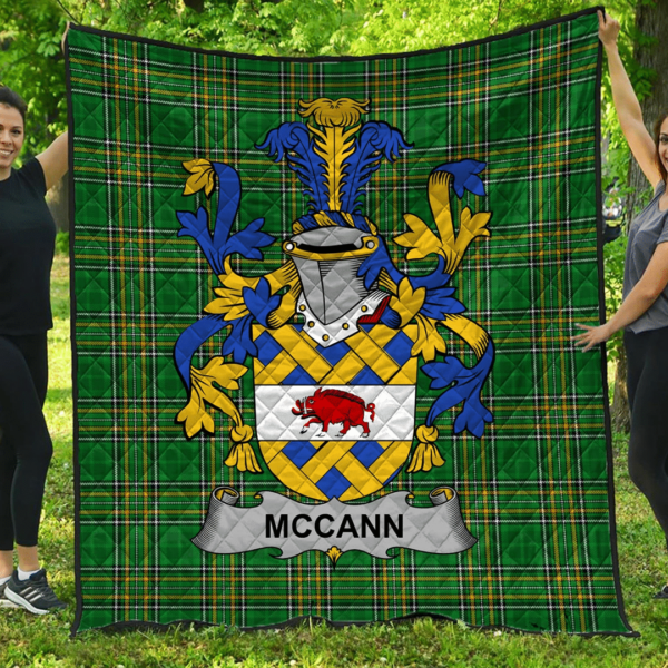 Mccann Irish Family Crest Premium Quilt - Irish National Tartan