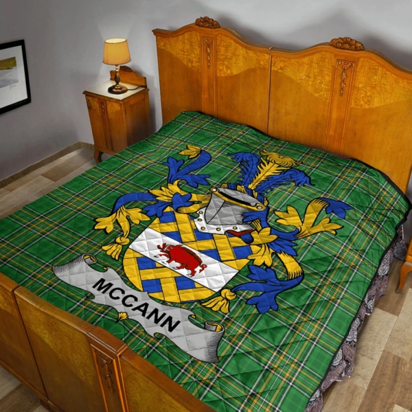 Mccann Irish Family Crest Premium Quilt - Irish National Tartan - Image 2