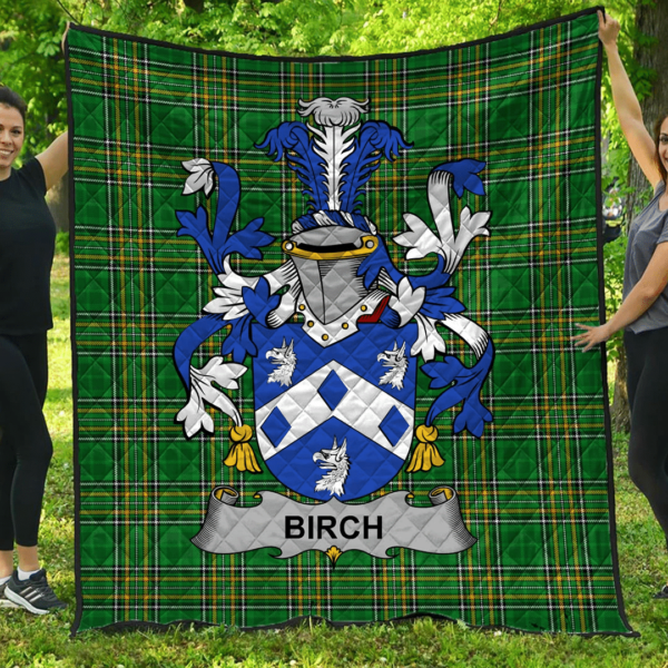 Birch Irish Family Crest Premium Quilt - Irish National Tartan