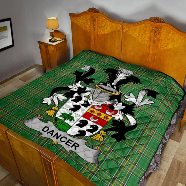 Dancer Irish Family Crest Premium Quilt - Irish National Tartan - Image 2