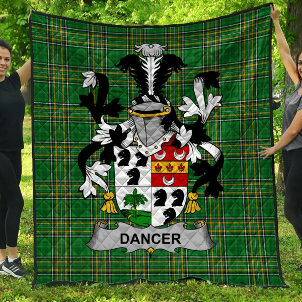 Dancer Irish Family Crest Premium Quilt - Irish National Tartan