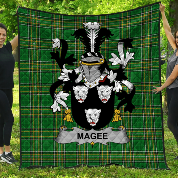 Magee Or Mcgee Irish Family Crest Premium Quilt - Irish National Tartan