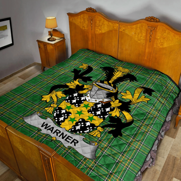 Warner Irish Family Crest Premium Quilt - Irish National Tartan - Image 2