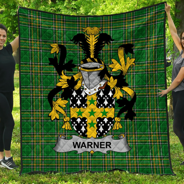 Warner Irish Family Crest Premium Quilt - Irish National Tartan