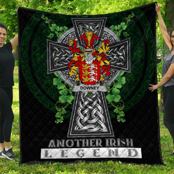 Downey or O'Downey Irish Family Crest Premium Quilt - Irish Legend