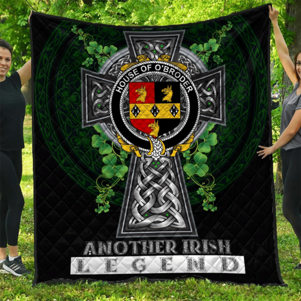 House of O'BRODER Irish Family Crest Premium Quilt - Irish Legend