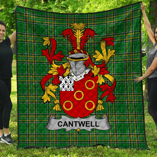 Cantwell Irish Family Crest Premium Quilt - Irish National Tartan