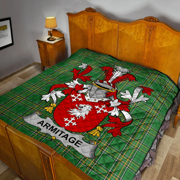 Armitage Irish Family Crest Premium Quilt - Irish National Tartan - Image 2