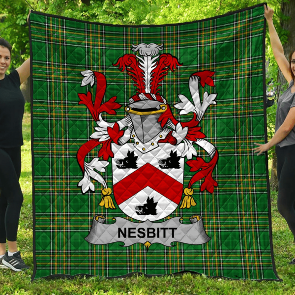 Nesbitt Irish Family Crest Premium Quilt - Irish National Tartan