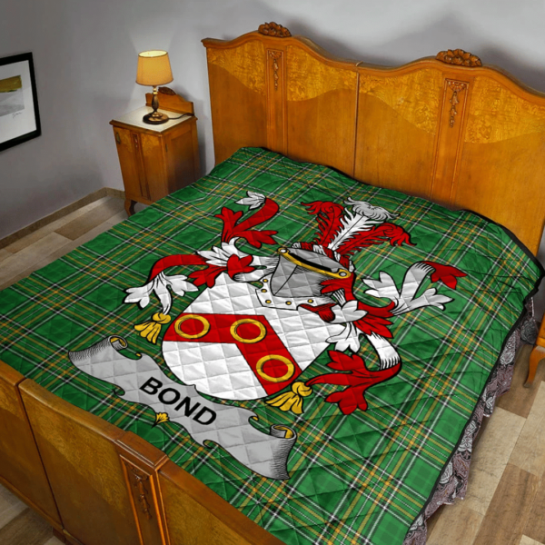 Bond Irish Family Crest Premium Quilt - Irish National Tartan - Image 2