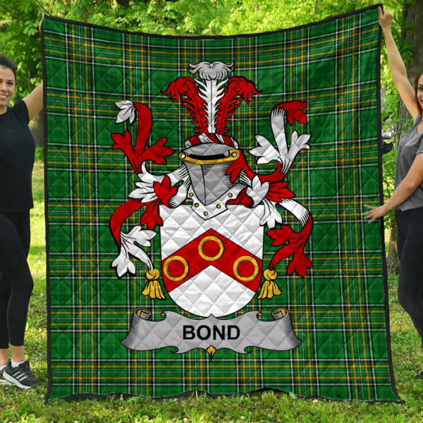 Bond Irish Family Crest Premium Quilt - Irish National Tartan