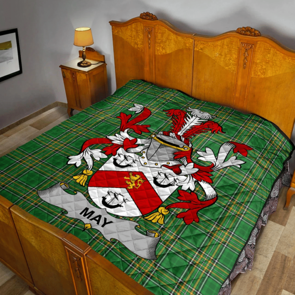 May Irish Family Crest Premium Quilt - Irish National Tartan - Image 2