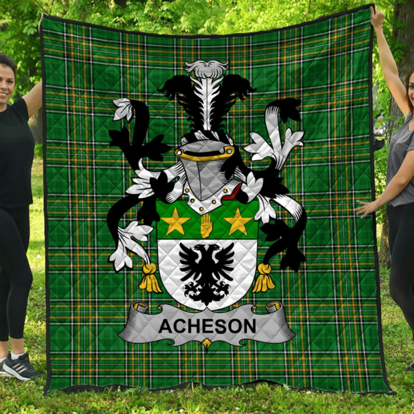 Acheson Irish Family Crest Premium Quilt - Irish National Tartan