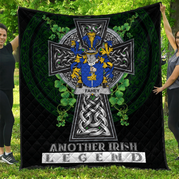 Fahey or O'Fahy Irish Family Crest Premium Quilt - Irish Legend