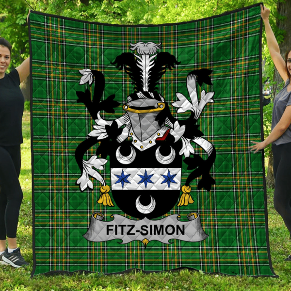 Fitz-Simon Irish Family Crest Premium Quilt - Irish National Tartan