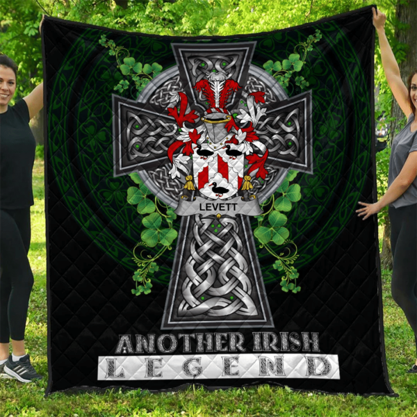 Levett or Lyvett Irish Family Crest Premium Quilt - Irish Legend