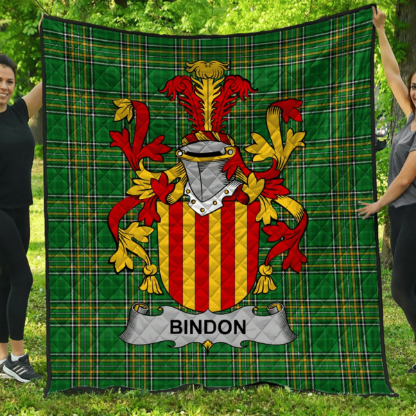 Bindon Irish Family Crest Premium Quilt - Irish National Tartan