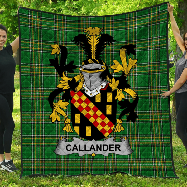 Callander Irish Family Crest Premium Quilt - Irish National Tartan