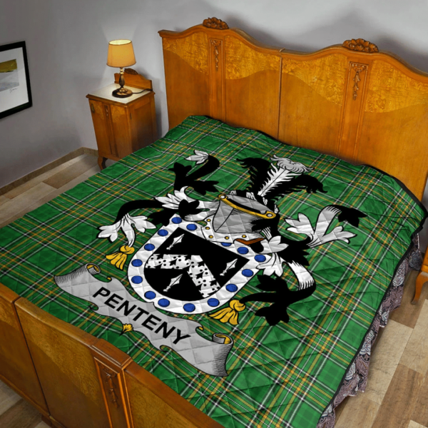 Penteny Irish Family Crest Premium Quilt - Irish National Tartan - Image 2