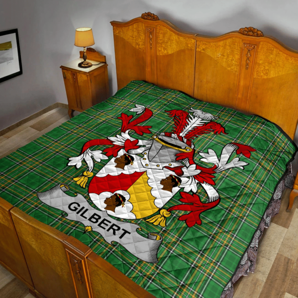 Gilbert Irish Family Crest Premium Quilt - Irish National Tartan - Image 2