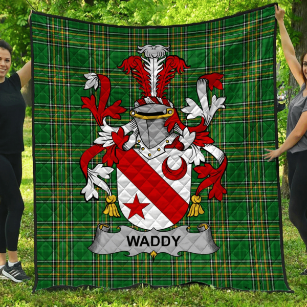 Waddy Irish Family Crest Premium Quilt - Irish National Tartan