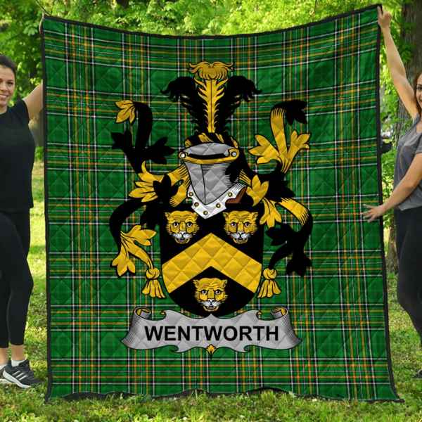 Wentworth Irish Family Crest Premium Quilt - Irish National Tartan