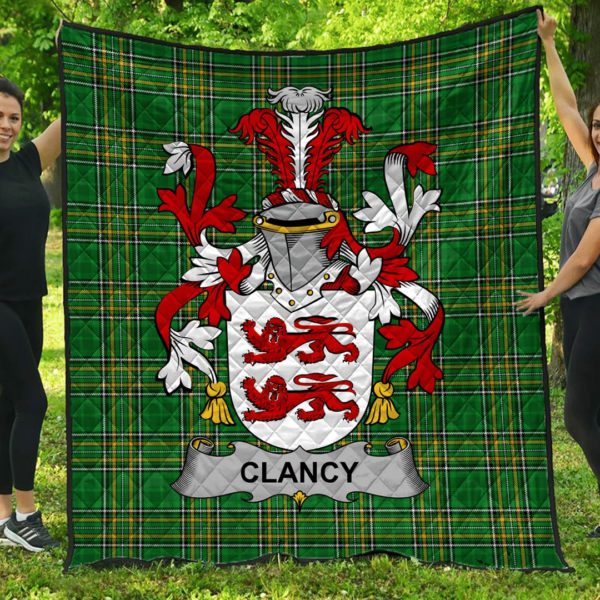 Clancy Or Mcclancy Irish Family Crest Premium Quilt - Irish National Tartan