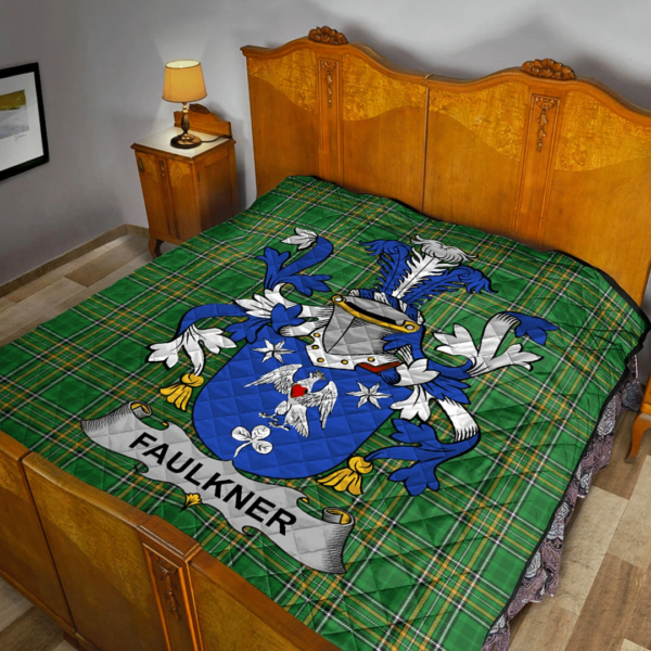 Faulkner Irish Family Crest Premium Quilt - Irish National Tartan - Image 2