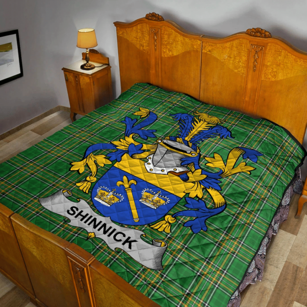 Shinnick Irish Family Crest Premium Quilt - Irish National Tartan - Image 2