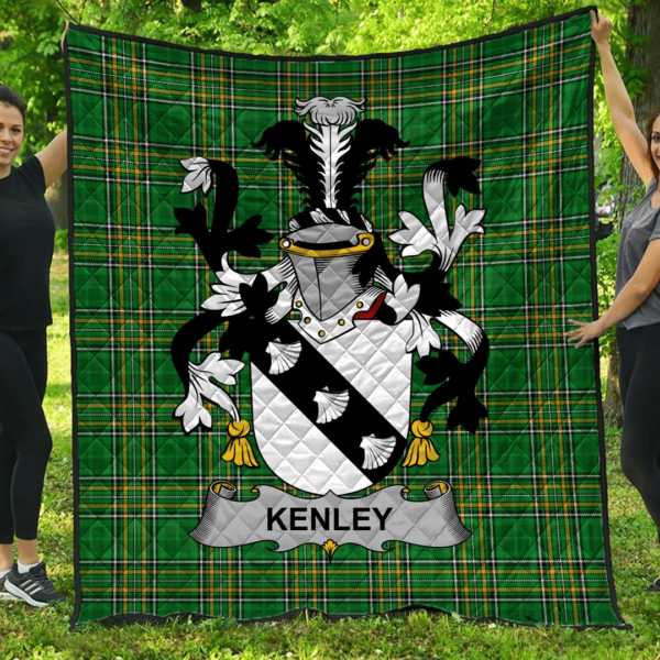 Kenley Irish Family Crest Premium Quilt - Irish National Tartan