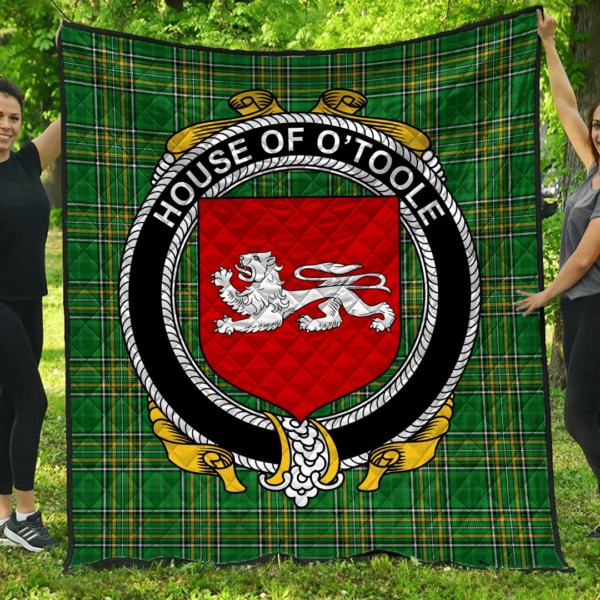 House Of O'Toole Irish Family Crest Premium Quilt - Irish National Tartan