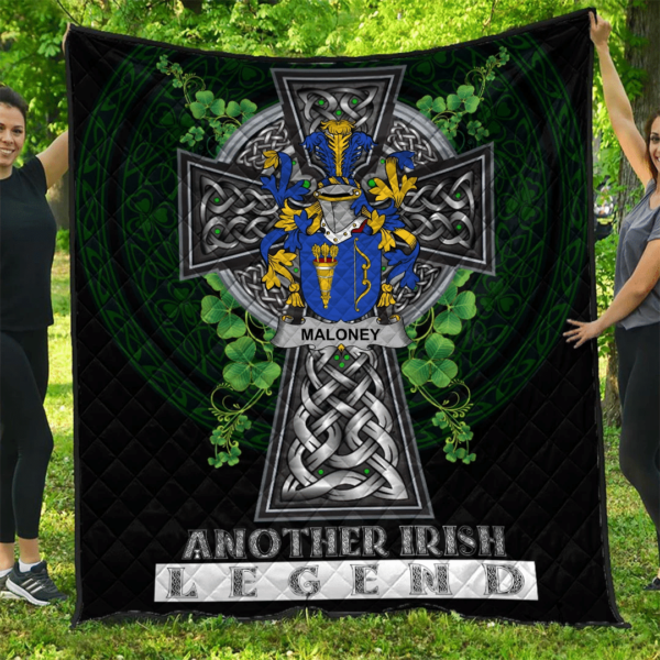 Maloney or O'Molony Irish Family Crest Premium Quilt - Irish Legend