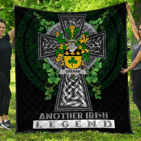 Grehan or O'Greaghan Irish Family Crest Premium Quilt - Irish Legend