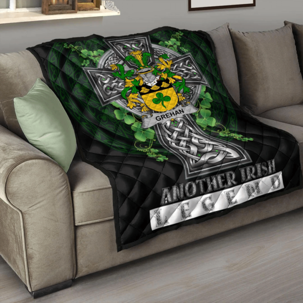 Grehan or O'Greaghan Irish Family Crest Premium Quilt - Irish Legend - Image 3