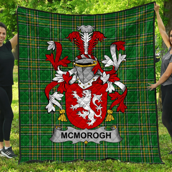 Mcmorogh Or Mcmorrow Irish Family Crest Premium Quilt - Irish National Tartan