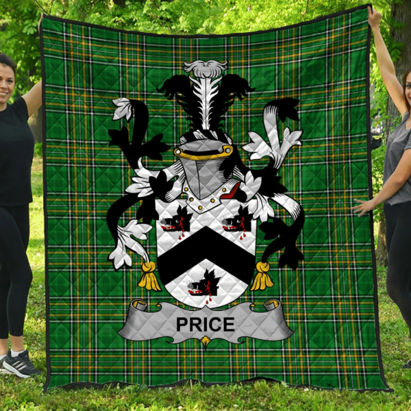 Price Irish Family Crest Premium Quilt - Irish National Tartan