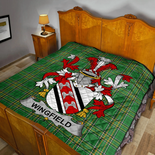 Wingfield Irish Family Crest Premium Quilt - Irish National Tartan - Image 2