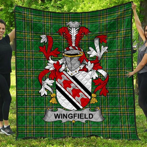 Wingfield Irish Family Crest Premium Quilt - Irish National Tartan