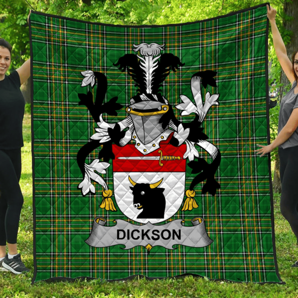 Dickson Irish Family Crest Premium Quilt - Irish National Tartan