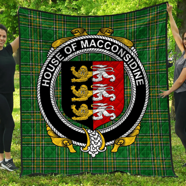 House Of Macconsidine Irish Family Crest Premium Quilt - Irish National Tartan