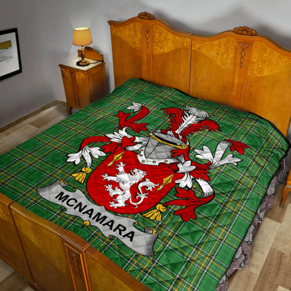 Mcnamara Irish Family Crest Premium Quilt - Irish National Tartan - Image 2