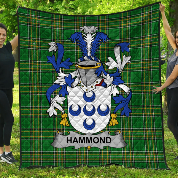 Hammond Irish Family Crest Premium Quilt - Irish National Tartan