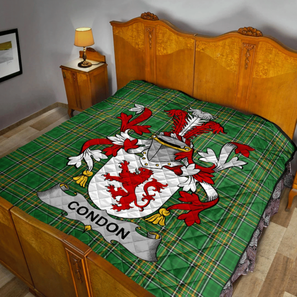 Condon Irish Family Crest Premium Quilt - Irish National Tartan - Image 2